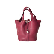 Hermes Burgundy Picotin 22cm Bag No Key